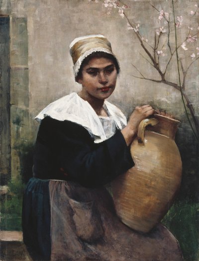 Bretonisches Mädchen mit einem Krug von Amélie Lundahl