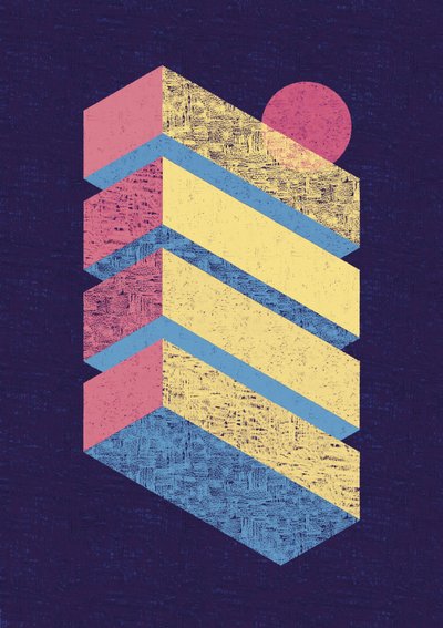 Retro-Schichten und Sonne von Amy Louise Baker