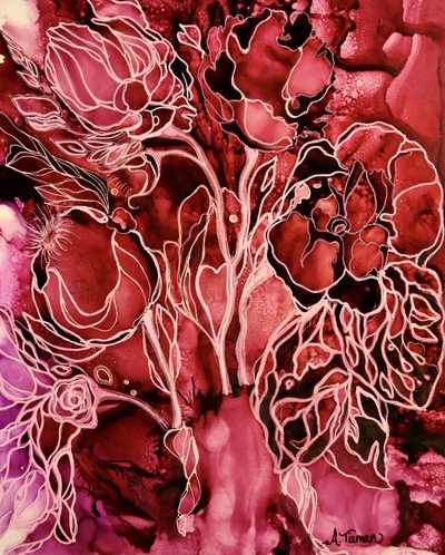 Karmesinroter Blumenfluss von Amy Tieman