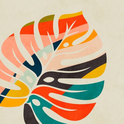 Bunte Monstera-Blätter von Ana Rut Bre