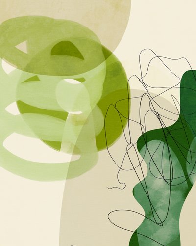 Gemalte Linien Grün Tan 3 von Ana Rut Bre