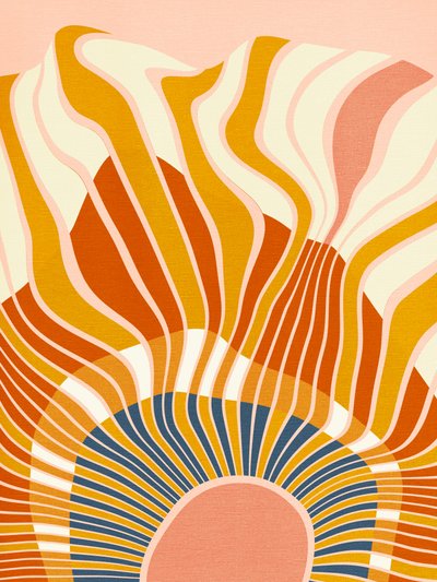 Regenbogen Plus Formen Blau Senf 12 von Ana Rut Bre