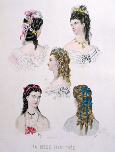 Frisuren mit Bändern, Illustration aus 