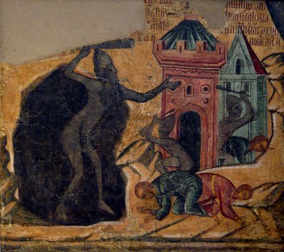 Das Jüngste Gericht. Fresko des Novodevichy-Klosters, 1654 von Ancient Russian frescos