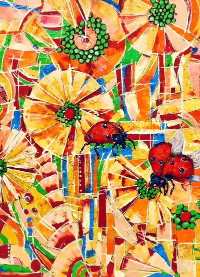 Bunte Garten-Marienkäfer von Anda Bieza