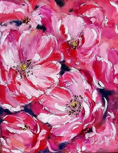 Lebendige rosa Blumen von Anda Bieza
