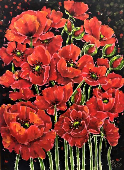Lebendige Rote Mohnblumen von Anda Bieza