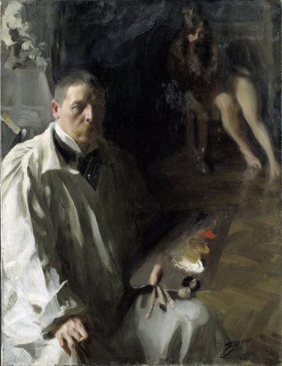 Selbstporträt mit Modell von Anders Leonard Zorn