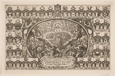 Frau Ingeborg Kruse kniet vor Gottes Thron. Aus der Leichenpredigt von Anders Ottesen