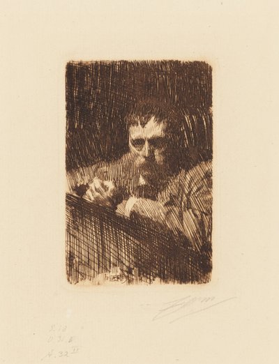 Graveur. Selbstporträt von Anders Zorn
