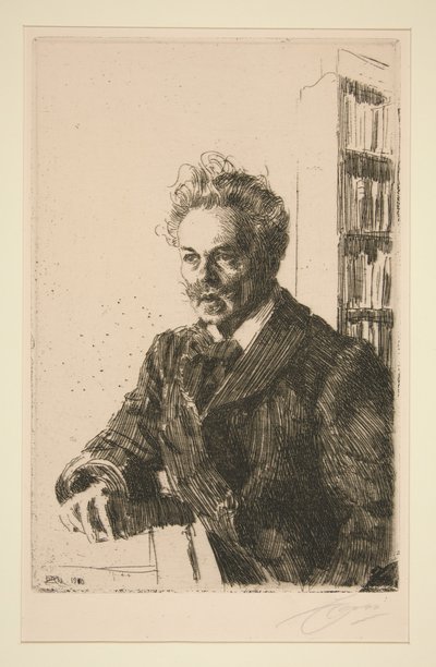 Porträt von A. Strindberg von Anders Zorn