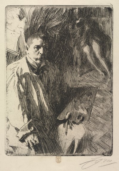 Porträt des Künstlers und seines Modells von Anders Leonard Zorn