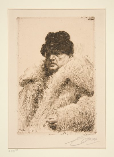 Selbstporträt 1916 von Anders Zorn