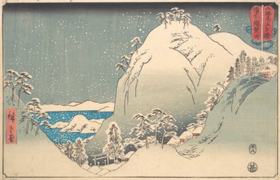 Berg Yuga in der Provinz Bizen, aus der Serie Wrestling Matches von Ando Hiroshige