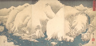 Die Kiso-Berge im Schnee, datiert 8. Monat des Schlangenjahres, 1857 von Ando Hiroshige