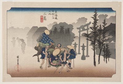 Mishima: Morgennebel (Mishima, asagiri) (Farbholzschnitt) von Ando or Utagawa Hiroshige