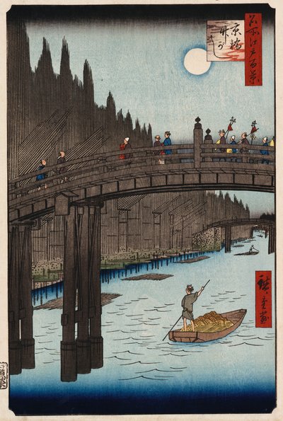 Mondbetrachtungskiefer, Ueno" aus "Hundert Ansichten berühmter Orte in Edo" von Ando or Utagawa Hiroshige