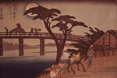 Mondlicht über Nagacubo, ca. 1840 von Ando or Utagawa Hiroshige