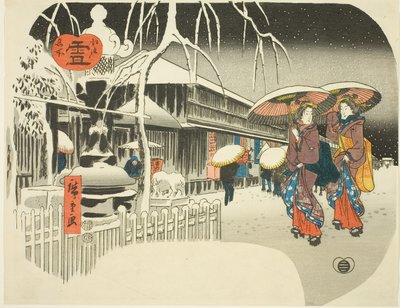 Schnee (Yuki), aus der Serie "Berühmte Orte von Edo, ca. 1849-52 von Ando or Utagawa Hiroshige