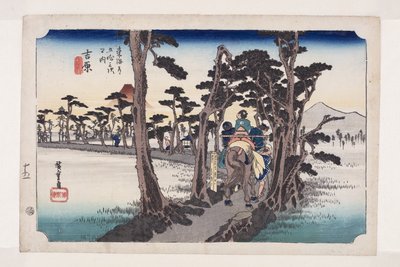 Yoshiwara: Berg Fuji auf der linken Seite (Yoshiwara, hidari Fuji) von Ando or Utagawa Hiroshige