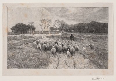 Landschaft mit Schafen und Hirten von André Bork