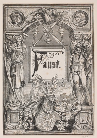 Titelblatt und Vignette zu einer Ausgabe von "Faust", München 1884 von André Bork