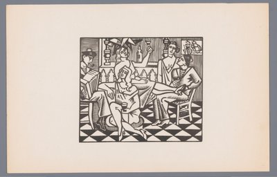 Zwei Matrosen und drei Frauen in einem Café von André Lhote