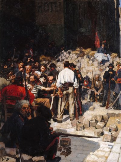 Barrikade, Pariser Kommune, Mai 1871 von André Victor Édouard Devambez
