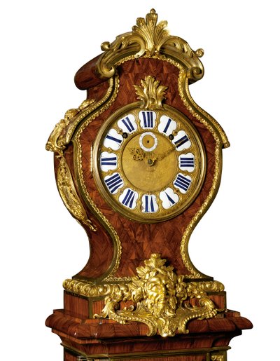 Detail eines Regence-Viertel-Schlagregulators, das Werk von Thuret, ca. 1720 von Andre Charles (attr. to) Boulle