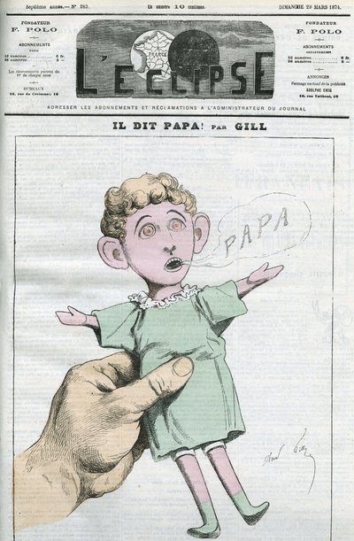 Karikatur von Napoleon Eugene Louis Bonaparte (1856-1879), Sohn von Napoleon III. Titelblatt in „L