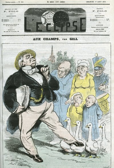 Karikatur „Aux Champs“. Titelblatt in „L