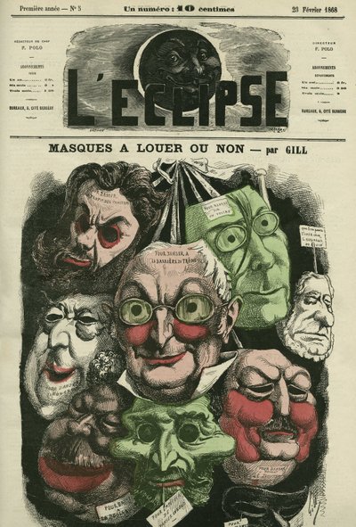 Masken zu vermieten oder nicht für Karneval. Titelblatt in „L