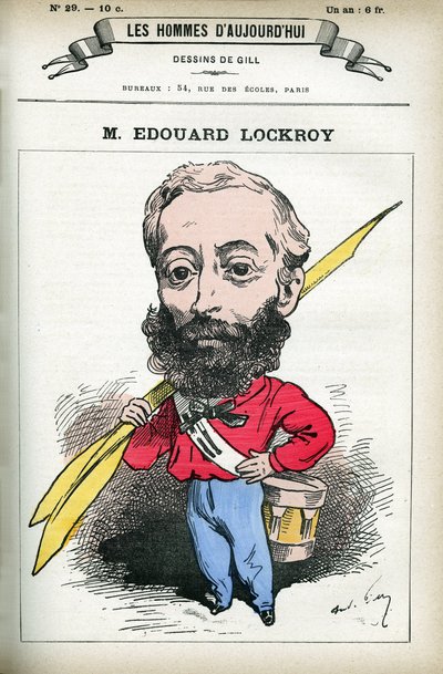 Porträt von Edouard Lockroy (1838-1913), französischer Politiker. Karikatur von Gill, in "Les Homme d