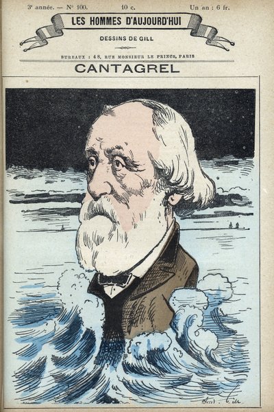 Porträt von Felix Francois Jean Cantagrel (1810-1887), Schriftsteller, Stadtrat und Abgeordneter von Paris. Karikatur von Gill, Paris. von Andre Gill