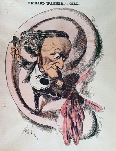 Richard Wagner, der das Trommelfell der Welt sprengt, Illustration in 