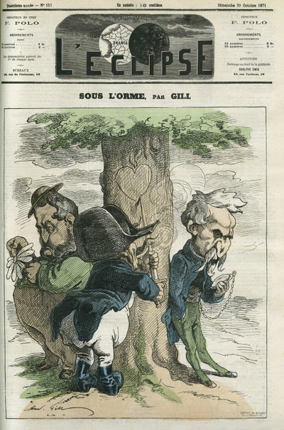 Unter der Ulme, Napoleon III, Emile Ollivier warten, dies sind die Hauptakteure der Niederlage von Sedan. Titelblatt in „L