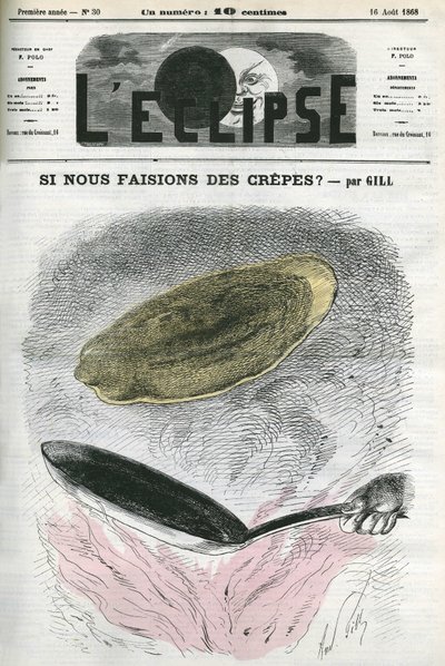 Warum machen wir keine Crêpes? Illustration von Gill als Reaktion auf Zensur. Titelblatt in „L