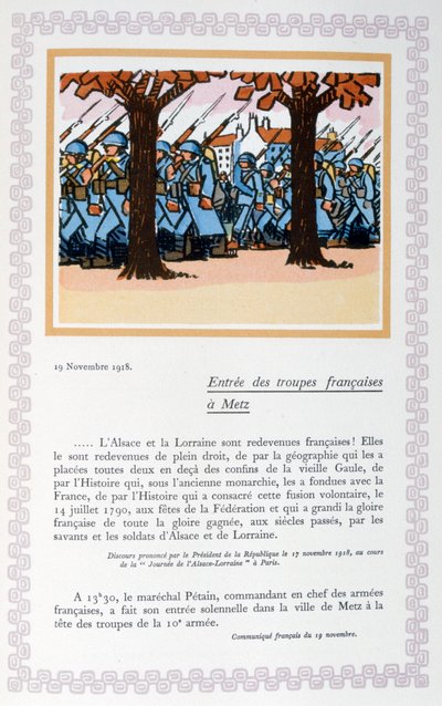 Der Einzug französischer Truppen in Metz, 19. November 1918, 1919 von Andre Helle