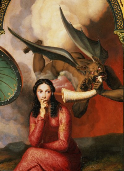 Gut und Böse: Der Teufel verführt eine junge Frau, Detail von Andre Jacques Victor Orsel