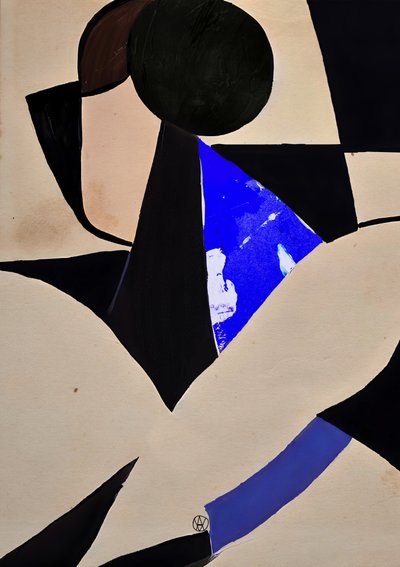 Schwarz-blaue abstrakte Formen von André Viana