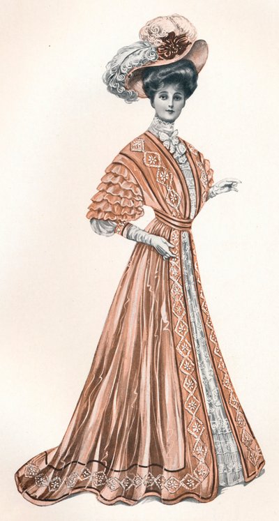 Eine Katalogillustration einer edwardianischen Dame, ca. 1908 von Andre and Sleigh