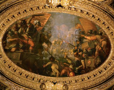 Venezianischer Sieg über die rivalisierende Seestadt Pisa im Jahr 1099 unter Giovanni Michiel von Andrea (1539-1614) Vicentino