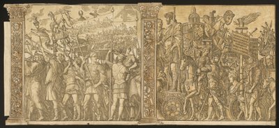 Der Triumph von Julius Caesar [Nr. 1 und 2 plus 2 Säulen], 1599 von Andrea Andreani