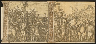 Der Triumph von Julius Caesar (Nr. 3 und 4 plus 2 Säulen) von Andrea Andreani