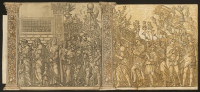 Der Triumph von Julius Caesar [Nr. 7 und 8 plus 2 Säulen], 1599 von Andrea Andreani