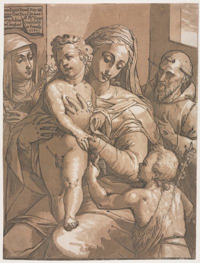 Jungfrau und Kind mit St. Johannes, St. Katharina von Siena und St. Franziskus von Andrea Andreani