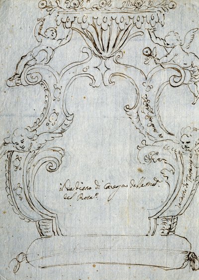Skizze für Stuhllehne, ca. 1715 von Andrea Brustolon