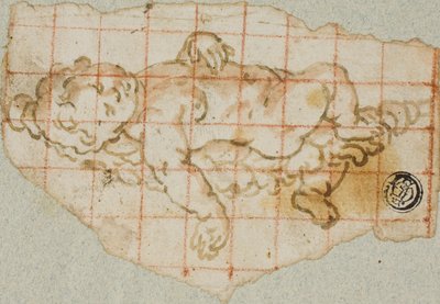 Putto mit Girlande von Andrea Lilio