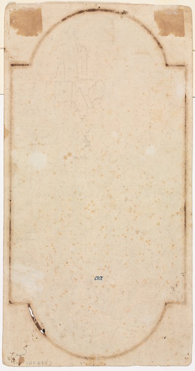Fragment eines Bogens, Nachzeichnung von recto verso, erste Hälfte 1700er von Andrea Locatelli