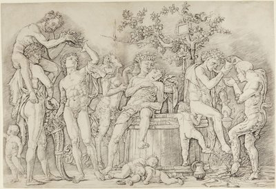 Bacchanal mit einer Weinpresse von Andrea Mantegna